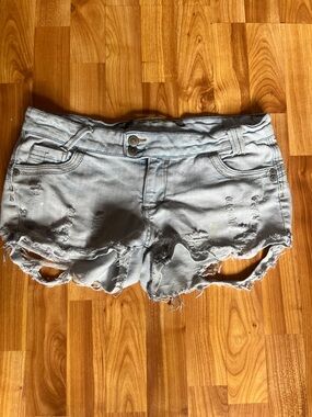 Highway Jeans Light Blue Distressed Denim Shorts